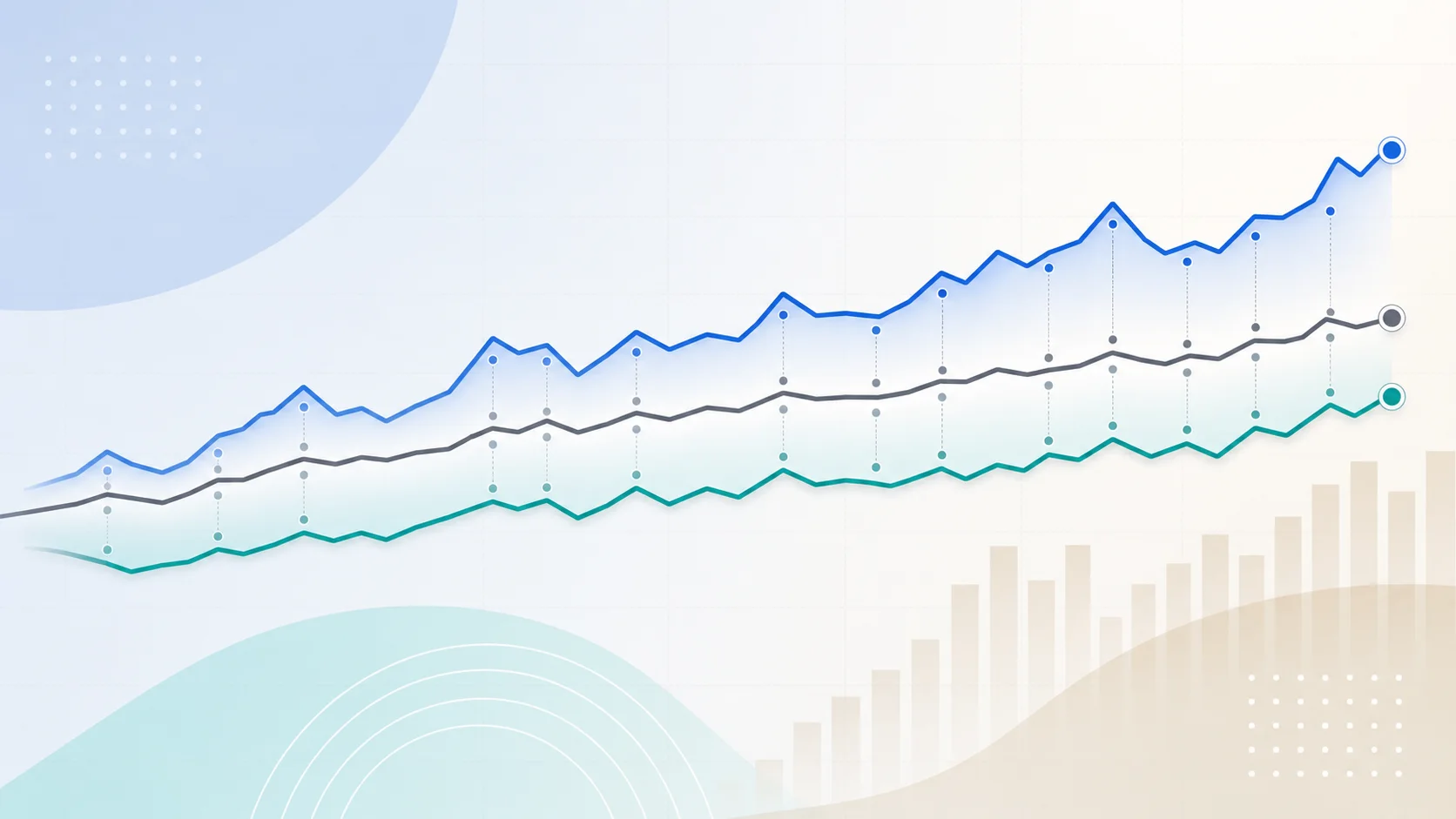 ETFの市場価格、NAV、売買spreadを三本で比較するイメージ